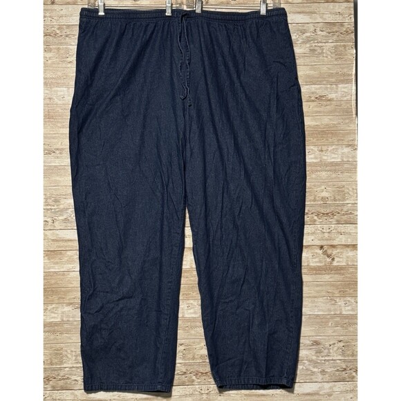 The Vermont Country Store Pull On Jeans Pant Womens 4X Stretch Draw String Waist - Picture 1 of 13